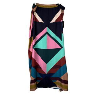 Eloquii Studio Womens Size 18 Geometric Multicolor Maxi Skirt NEW
